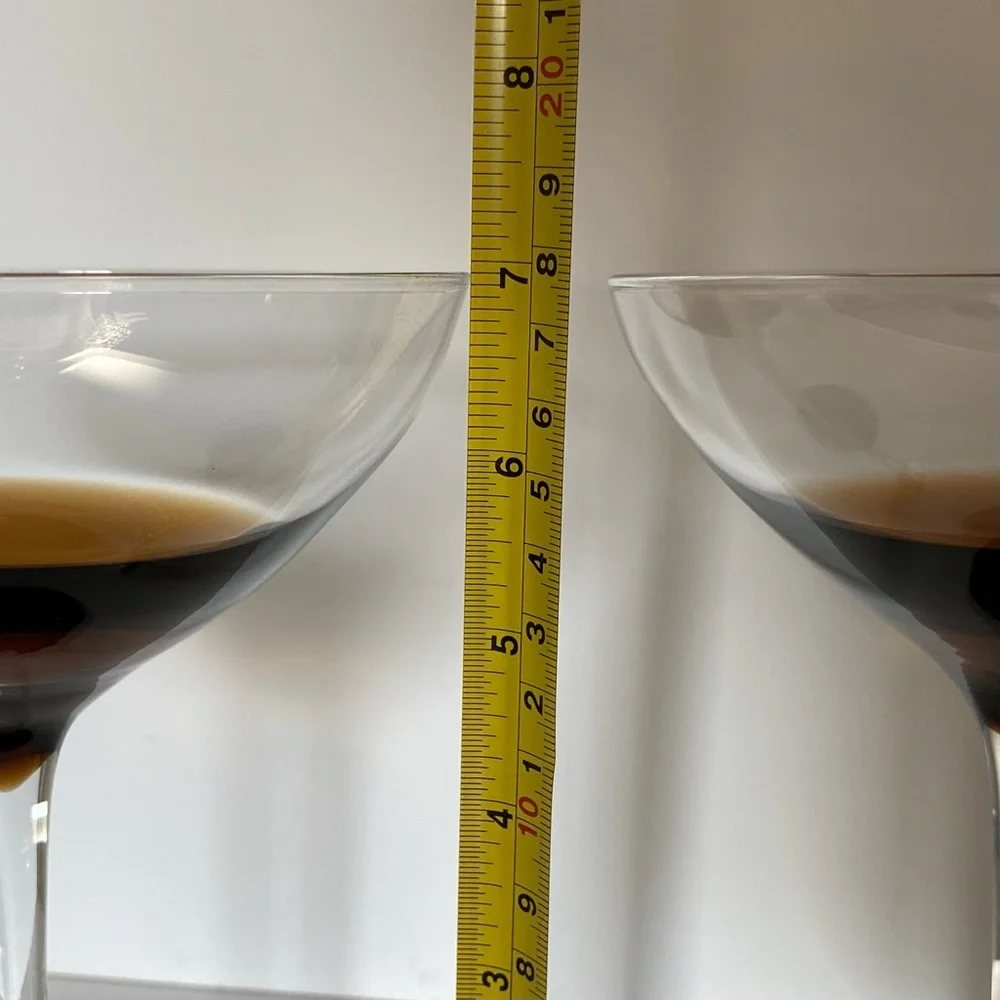 Pier 1 Martini Glasses Elemental Handblown Brown Amber Set of 2 Expresso EUC